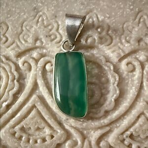 New Jadeite Pendant with Sterling Silver 1.25”